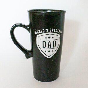 World's Greatest Dad Cup Mug Great Father's Day Gift Idea Black Tall